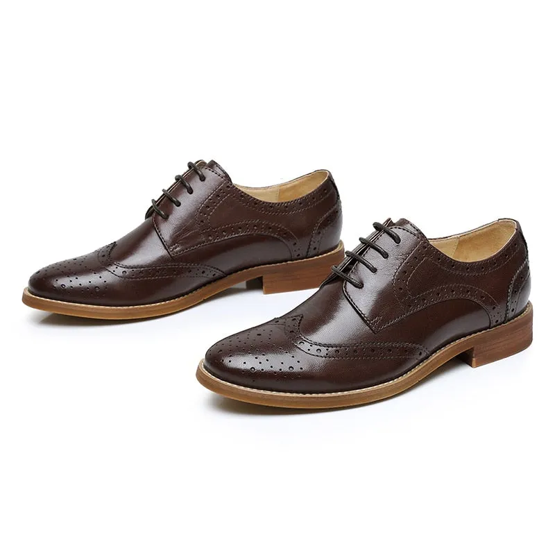 Women VintageLuxe Brogue Leather Oxfords Shoes