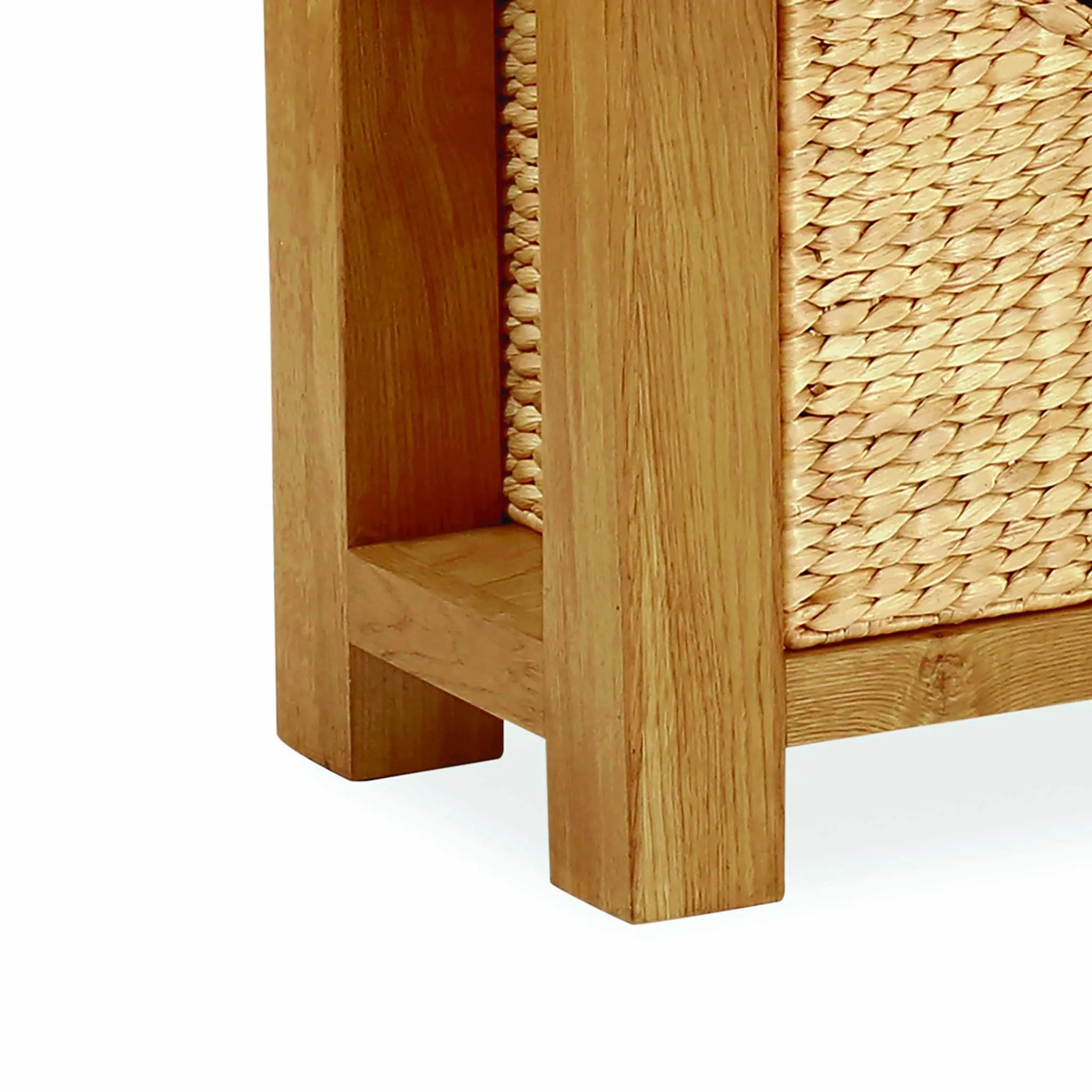 Zelah Oak Bench with Baskets